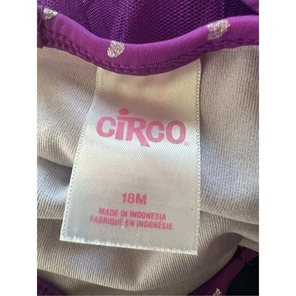 Circo Purple Silver Star Tutu Bathing Suit Baby 18 Months